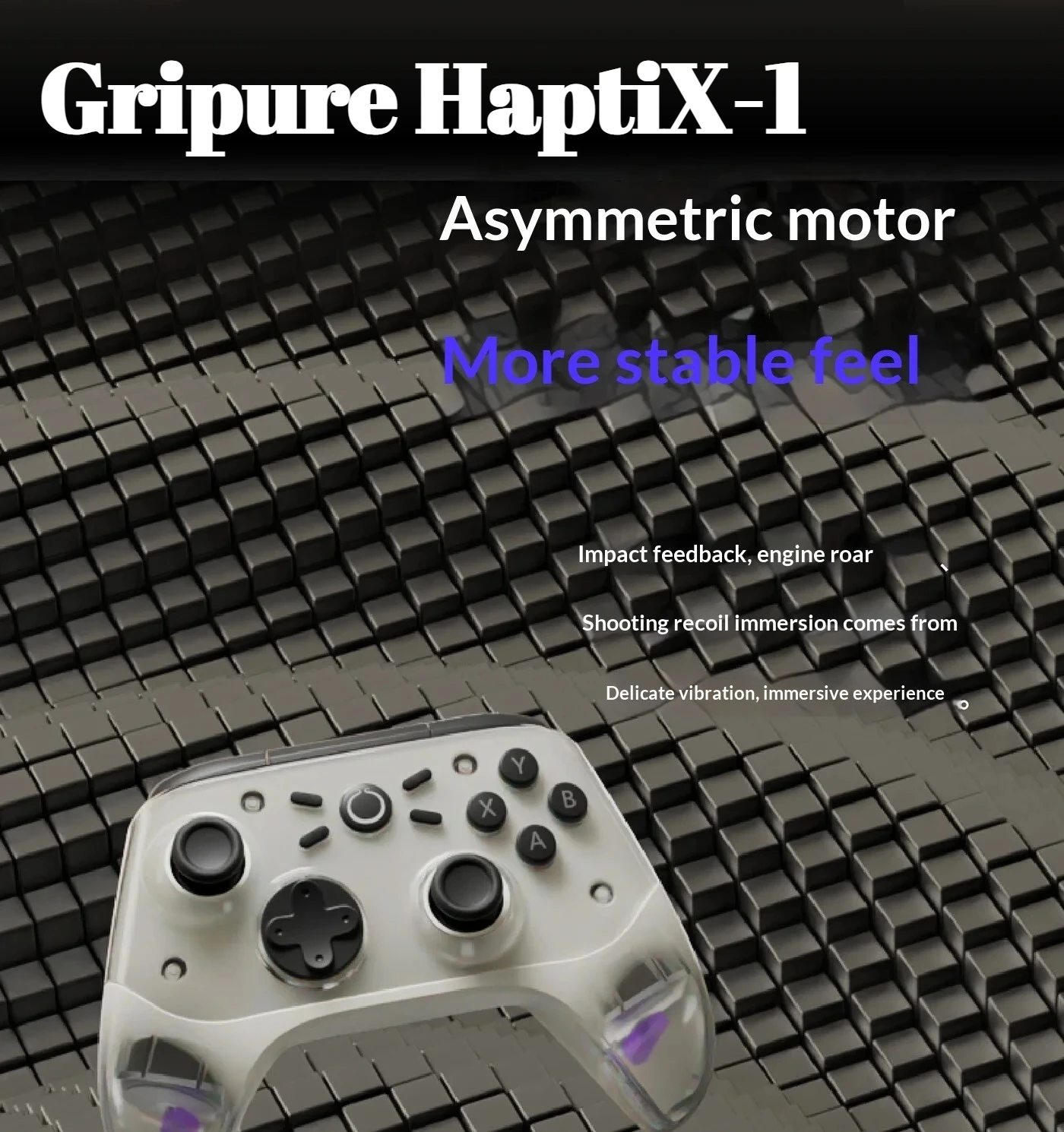 Фото Игровой контроллер Gripure HaptiX-1 Premium 8K с емкостным джойстиком, Bluetooth, магнитным кейсом и асимметричным управлением движением Kailh №2