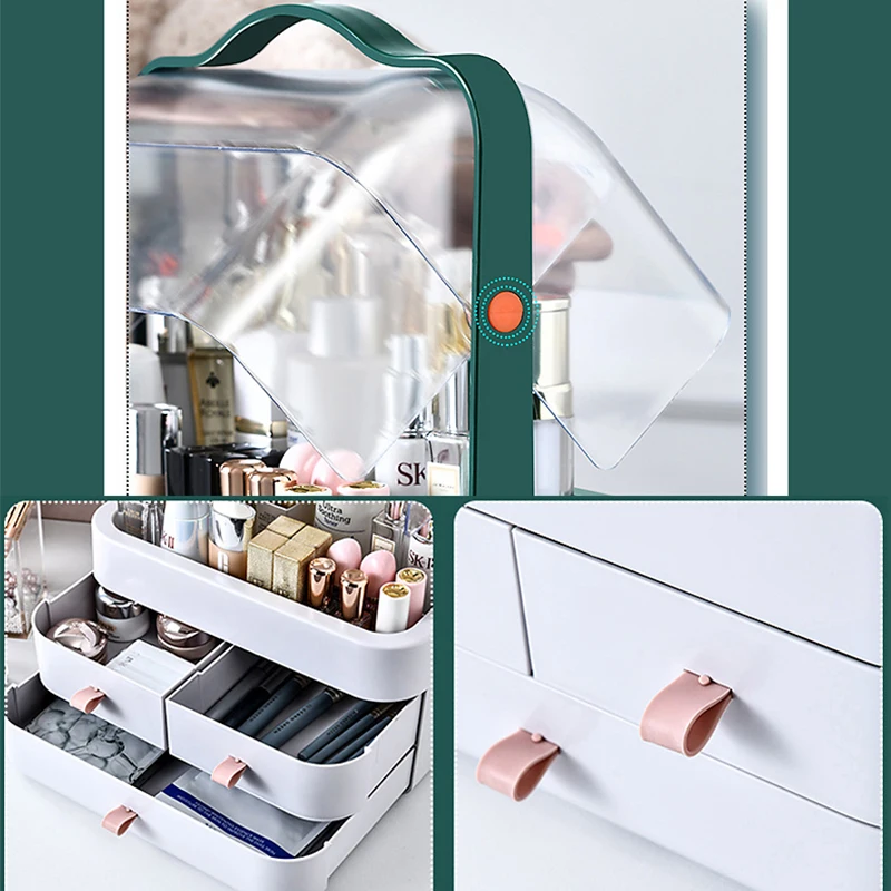Большая емкость косметический ящик для хранения ванная комната Настольный