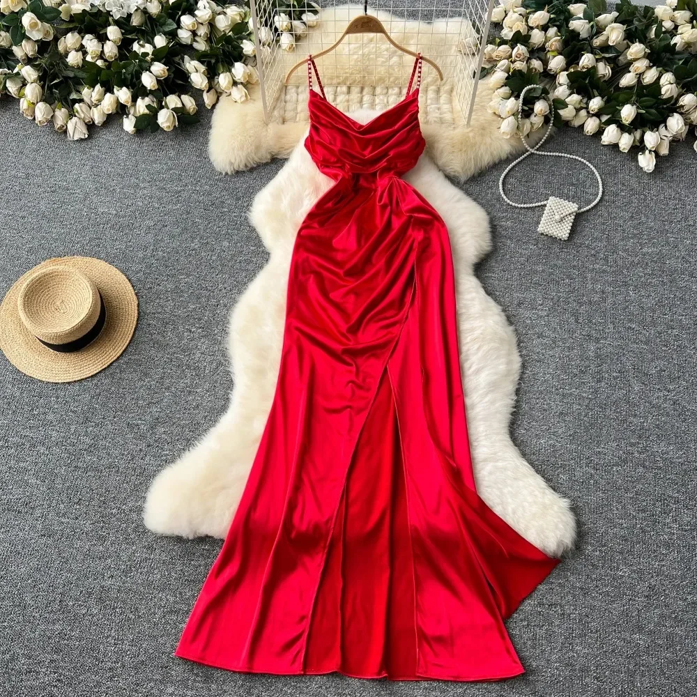 Элегантное сексуальное платье-комбинация со стразами и бисером винтажное тонкое