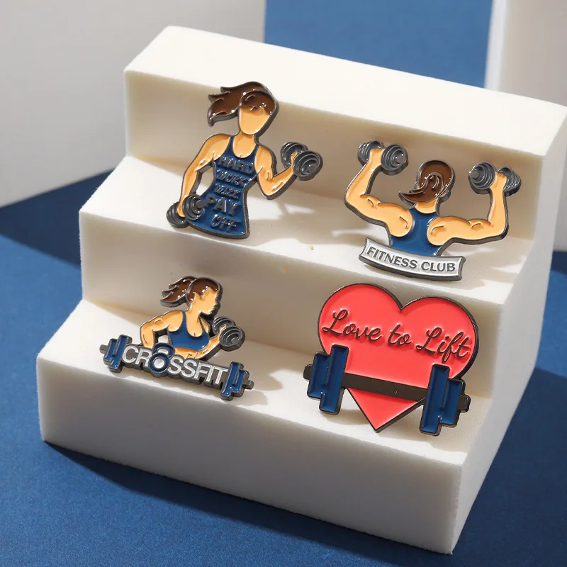 Эмалированные заколки для фитнеса и спорта девушек штанга жилет женская рубашка