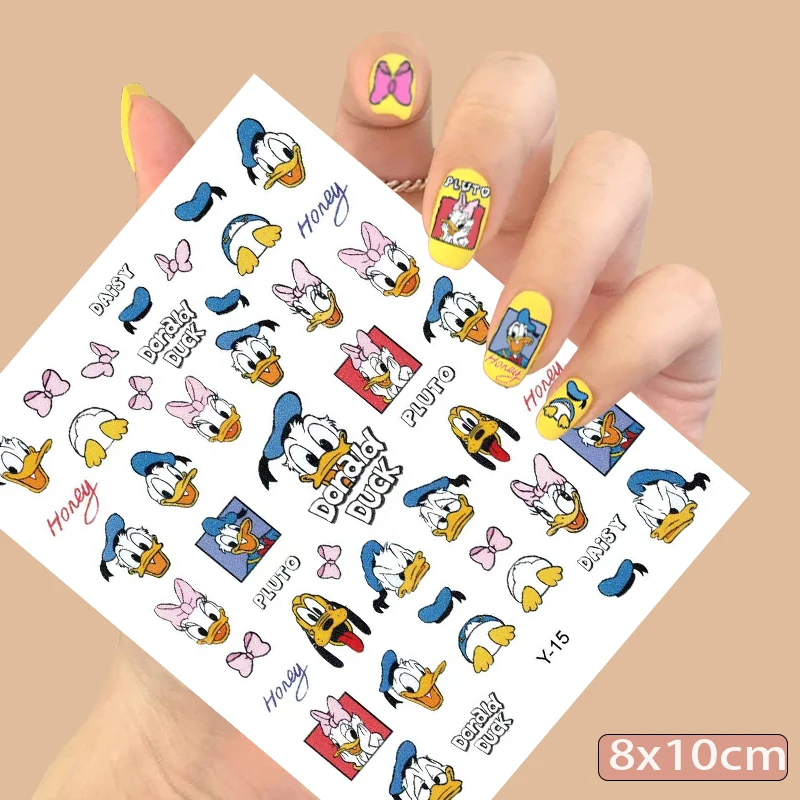 3D Green Mickey Mouse Cartoon Dumbo Donald Duck Nail Stickers Nail Art Decals Disney Character Series Stickers Nail Decorations images - 6