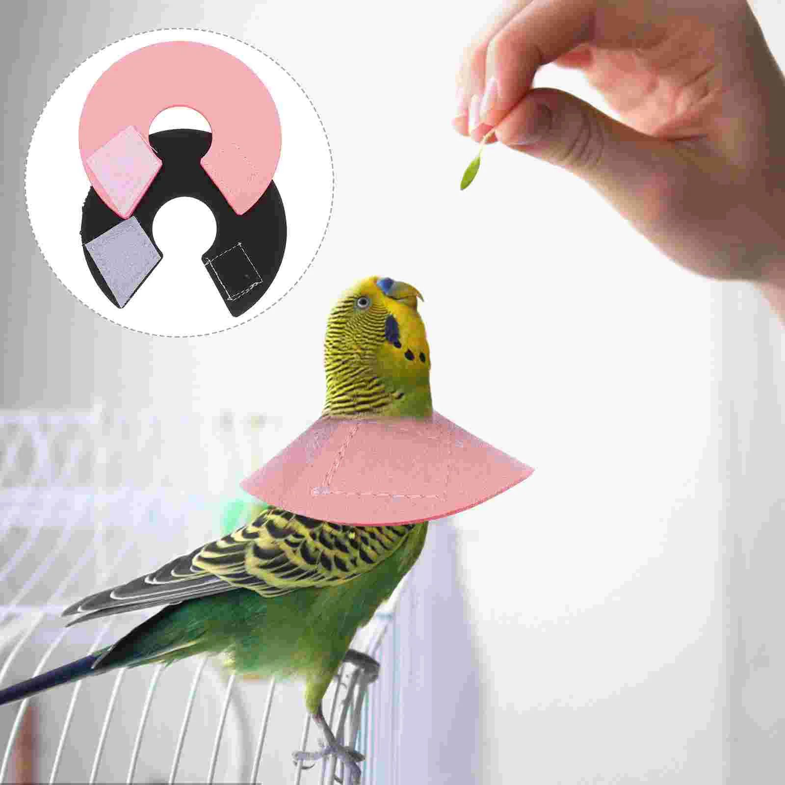 

2 Pcs Wool Poncho Bird Bite Collar Neck Protective Ring Small Parrot Anti-Pecking