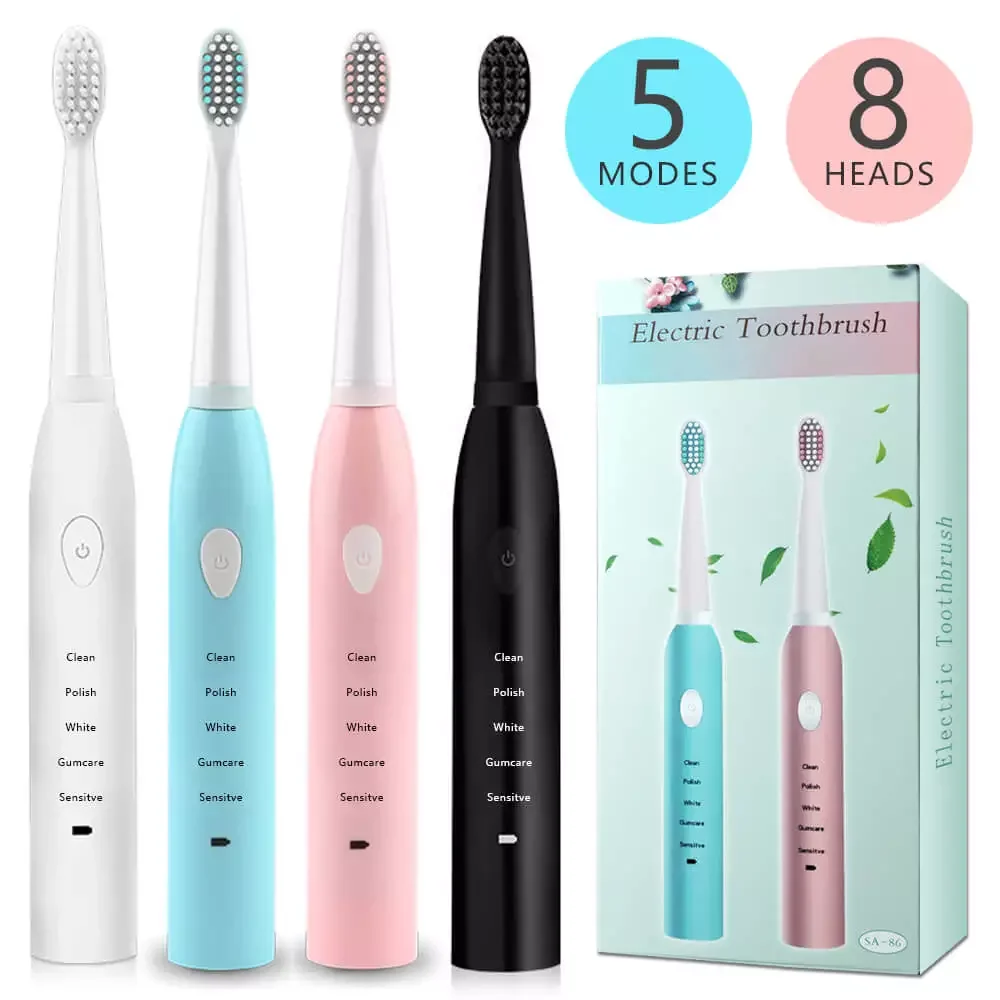 

Electric Toothbrush Rechargeable Dental Scaler Sonic Automatic Teeth Cleaner Remover Stains Dentist Brush Head set