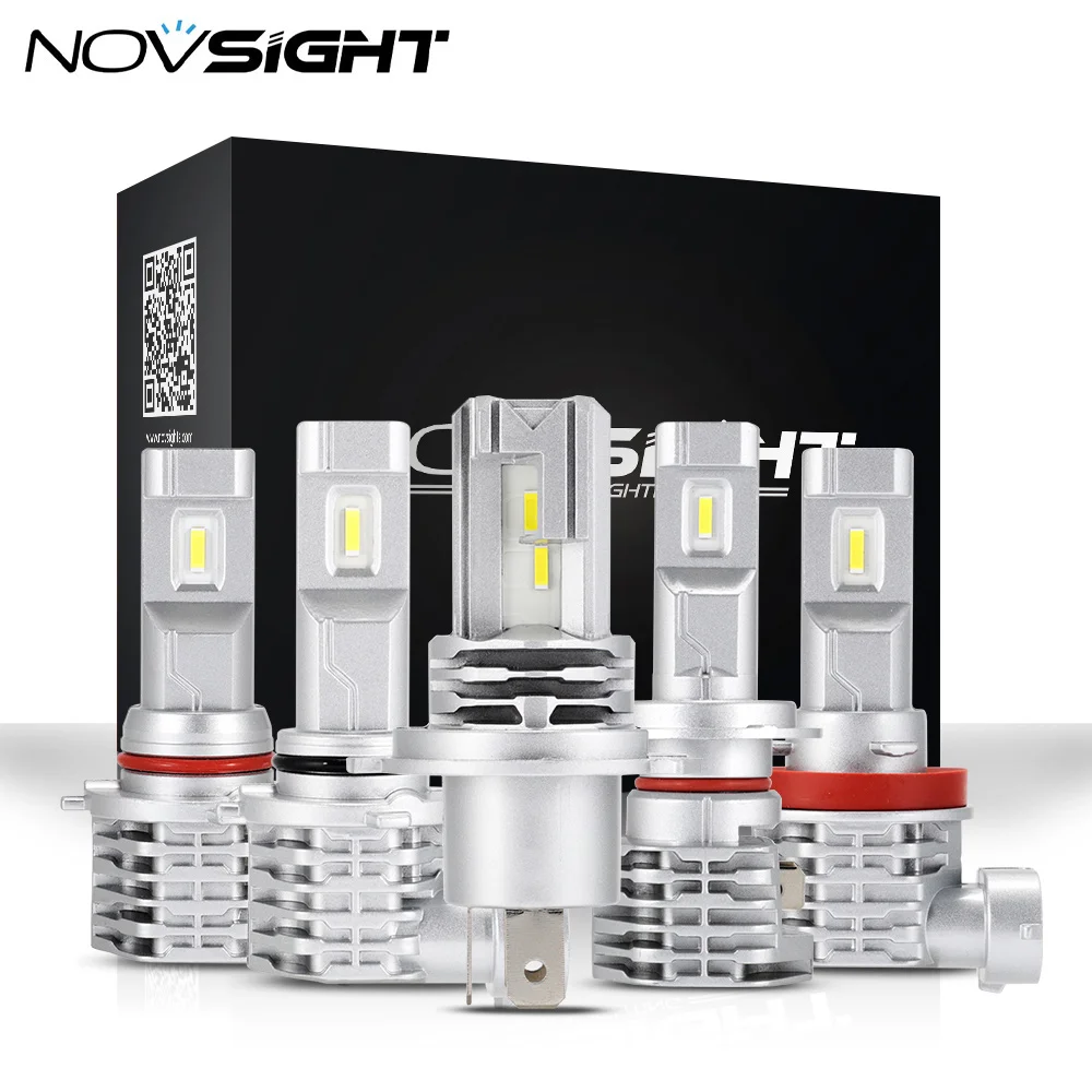 NOVSIGHT Newest 1:1 DESIGN Mini LED Car Headlight H11 H4 H7 9005 9006 HB3 HB4 H8 H9 50W 8000LM 6000K White Auto LED Fog Lamps