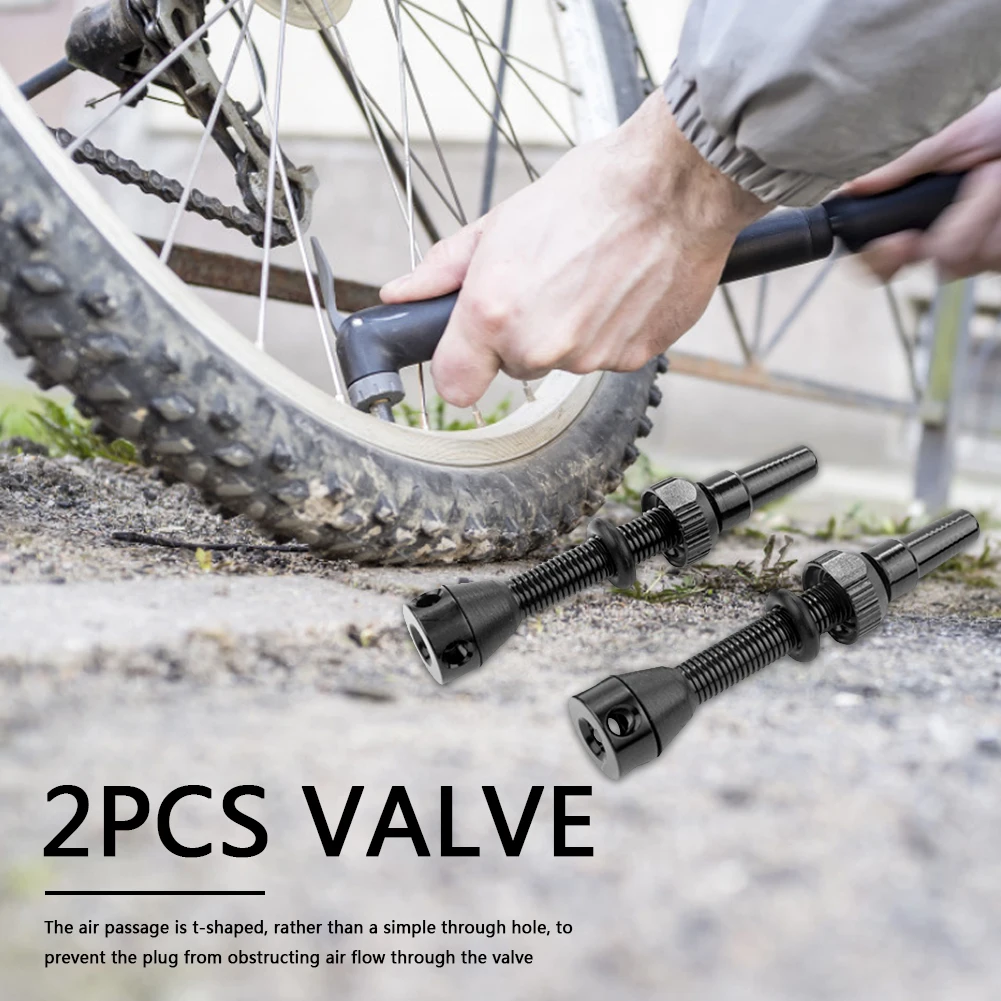 

Tire Presta Valve Bike Tubeless w/ Cap Biking Portable CNC Alloy Stem 40mm Mountain Road Dustproof Cycling Parts