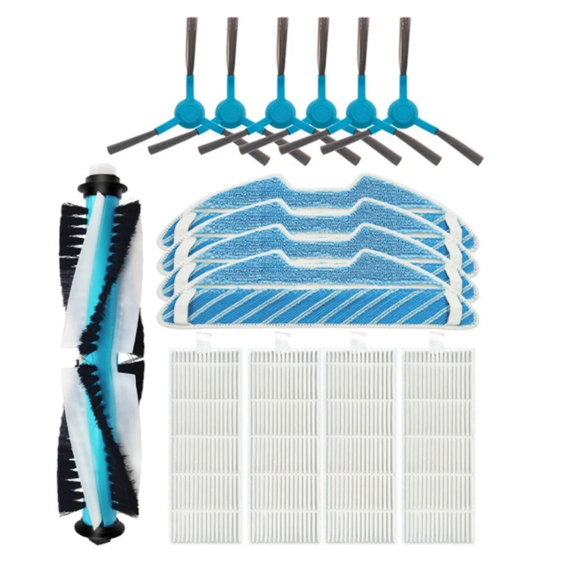 

Replacement HEPA Filter Mop Cloth Roller Side Brush Accessories For Conga 1290 1390 Robotic Vacuum Cleaner