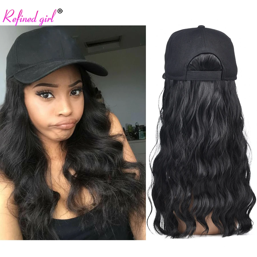 

Синтетический парик, бейсбольная кепка, парик, 16 дюймов, регулируемый парик для женщин, парик из волос, головной убор, парик из волокна с глуб...