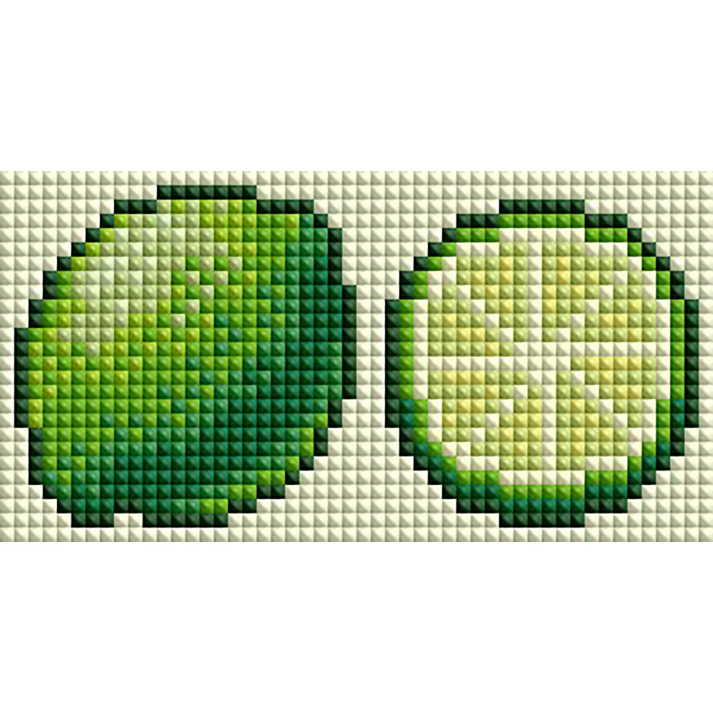 Фото Минигем ® : Lime Duo 5 x 3 дюйма 5D DIY Набор для рисования квадратных алмазов из смолы - Мозаика Zesty с цитрусовой тематикой для домашнего декора и подарков №2