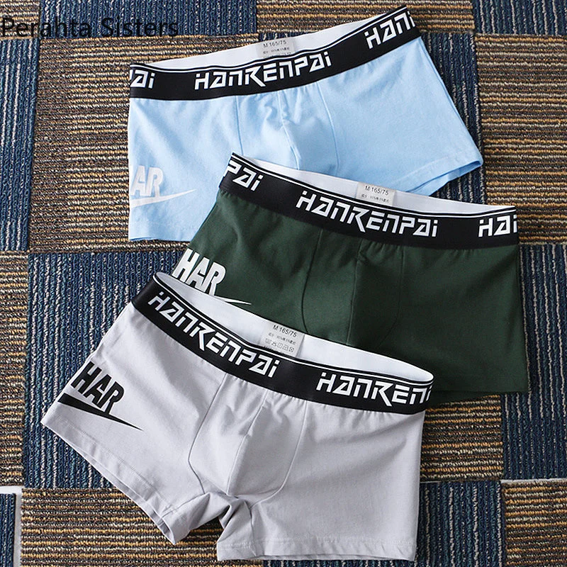 

For Briefs 3Pcs/Lot Boxer Men Underwear Boxers Cotton Thin Section Breathable Personality Underpants Fashion Men's Panties