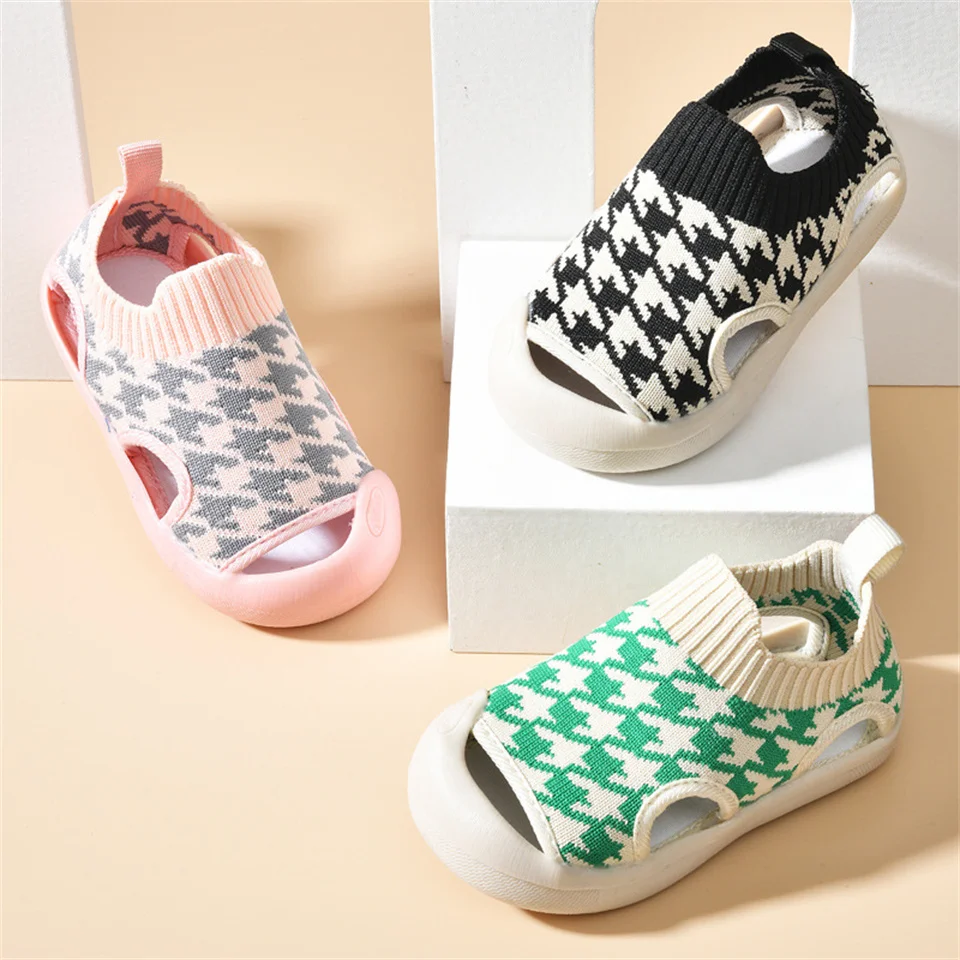 

2022 new 1-3Y baby sandals summer Knitted mesh toddler shoes child boy soft bottom non-slip baby sneakers girls first walkers