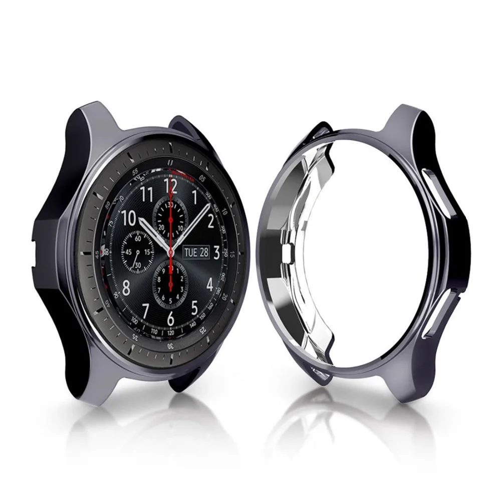 

Силиконовый чехол для Samsung Galaxy Watch 46 мм 42 мм, чехол с гальваническим покрытием для Gear S3 Classic Frontier Gear, спортивный защитный чехол