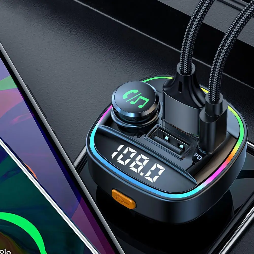 

C22 Car MP3 Player QC3.0 Automatic Power-Off Memory ABS Bluetooth-compatible Dual USB Fast Charger FM Transmitter for Auto