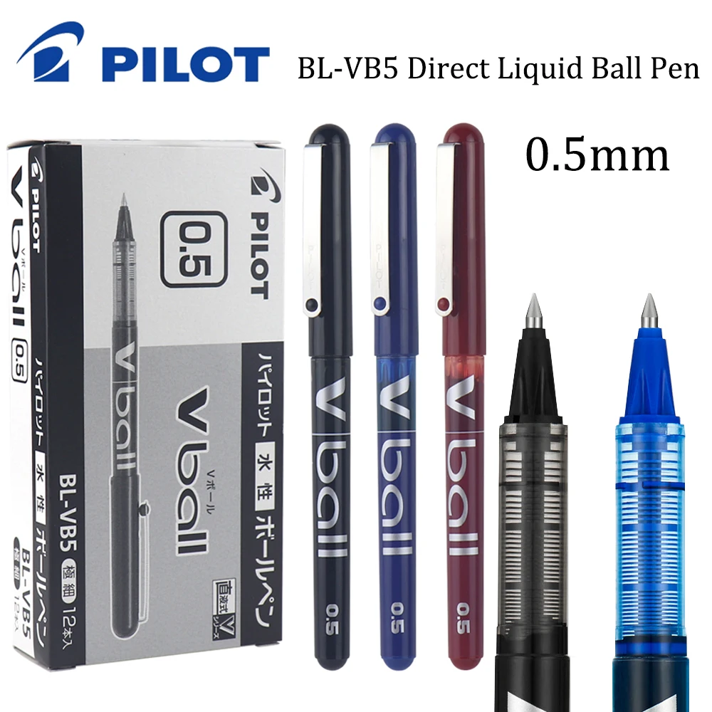

Japanese PILOT Ballpoint Pen BL-VB5V Ball 0.5mm Direct Liquid Ball Pen Bullet Large Capacity Student Office Stationery Supplies