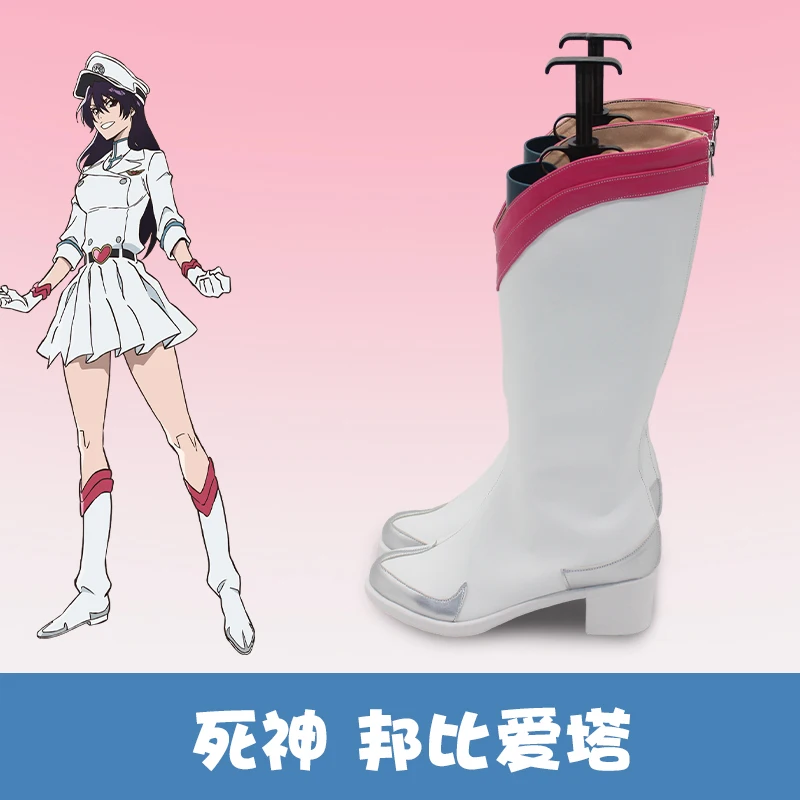 Обувь для косплея в стиле аниме Bambietta Basterbine длинные белые розовые ботинки на