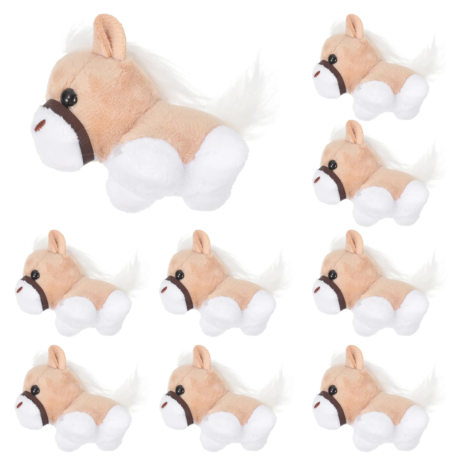

12 Pcs Malone Purse Keychain Charms Hanging Decor Small Pendant Horse Plush Backpack Fabric Toy Bag