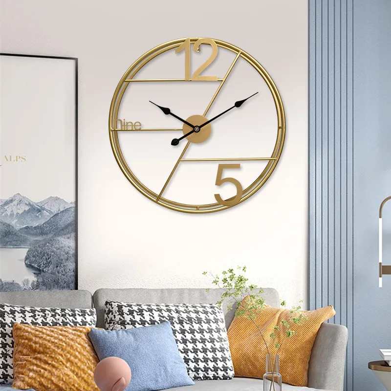 

60cm Wall Clocks Modern Living Room Fashion Decorative Modern Large Wall Clock Iron Needle Wall Clock Minimalist Silent Clock