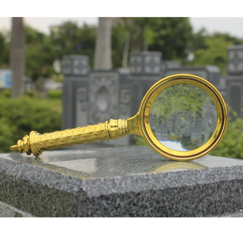 Увеличительное стекло с золотистой ручкой 60 мм 5x60 | Инструменты