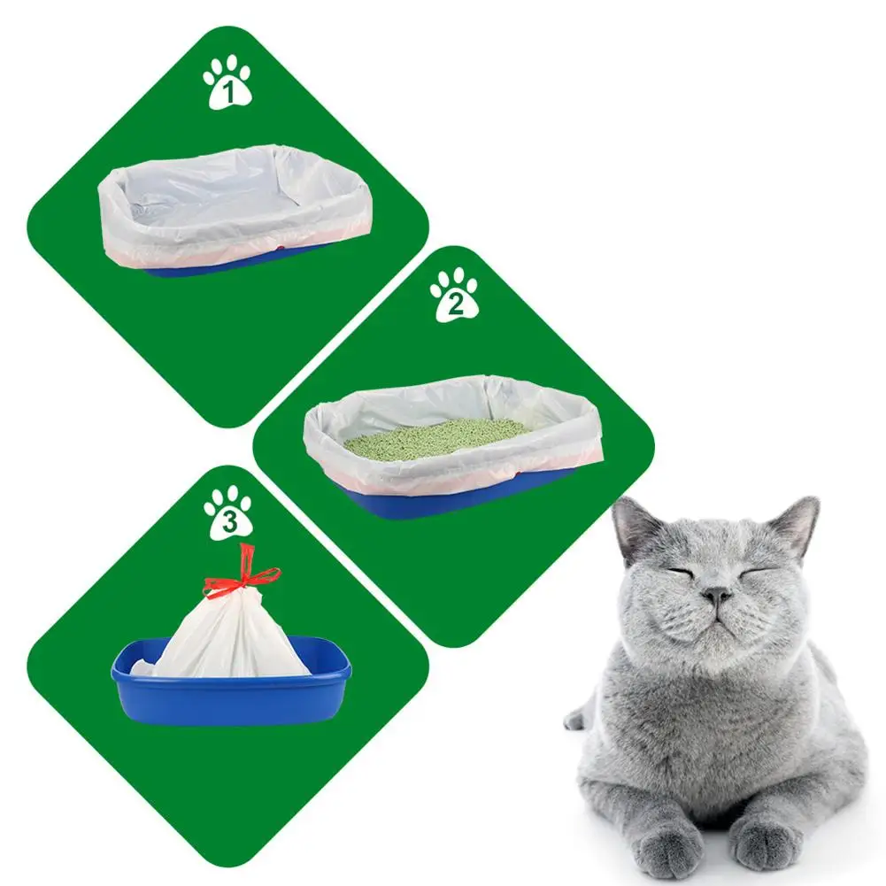 Liners Disposable Cat Litter Bags Durable Large Drawstring K