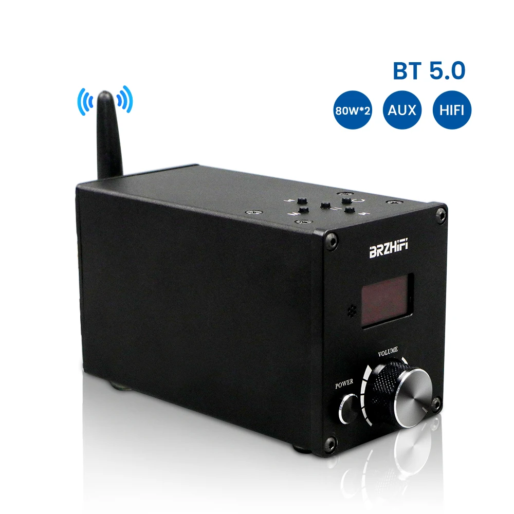 

Усилитель звука BRZHIFI HIFI BT 5,0 C50 Infineon MA12070, карта проигрывателя, цифровой усилитель мощности 80 Вт × 2 U диск/TF карта с пультом дистанционного упра...