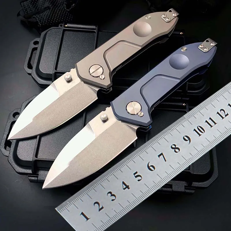 

7'' New D2 Steel Blade Full TC4 TITANIUM Handle Climbing Camping Fishing Outdoor Survival TacticsPocket Folding Knife DF04