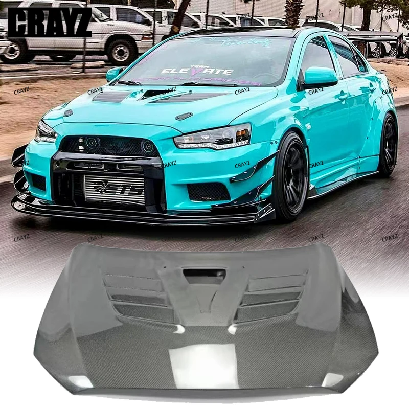 Для Mitsubishi Lancer 2008-2017 Капот обновленный для EVO X 10 из настоящего углеродного волокна
