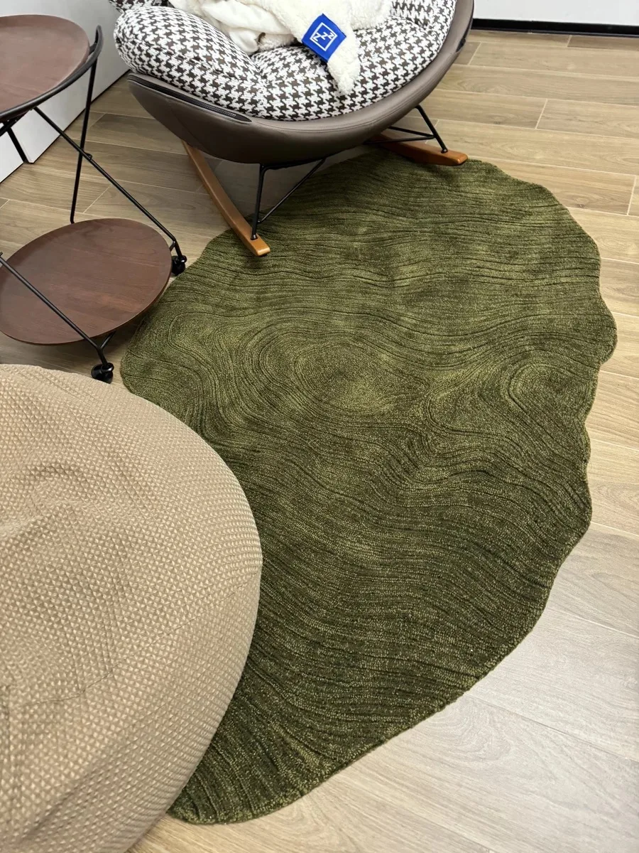 Alfombra verde estilo Aces sala estar antideslizante Color sólido dormitorio suave esponjosa franela gruesa