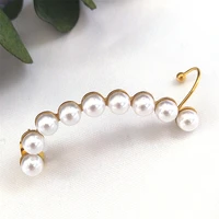 fashion pearl ear cuff earrings stainless steel gold color stud earring wedding party jewelry gift ohrringe damen e9546s01