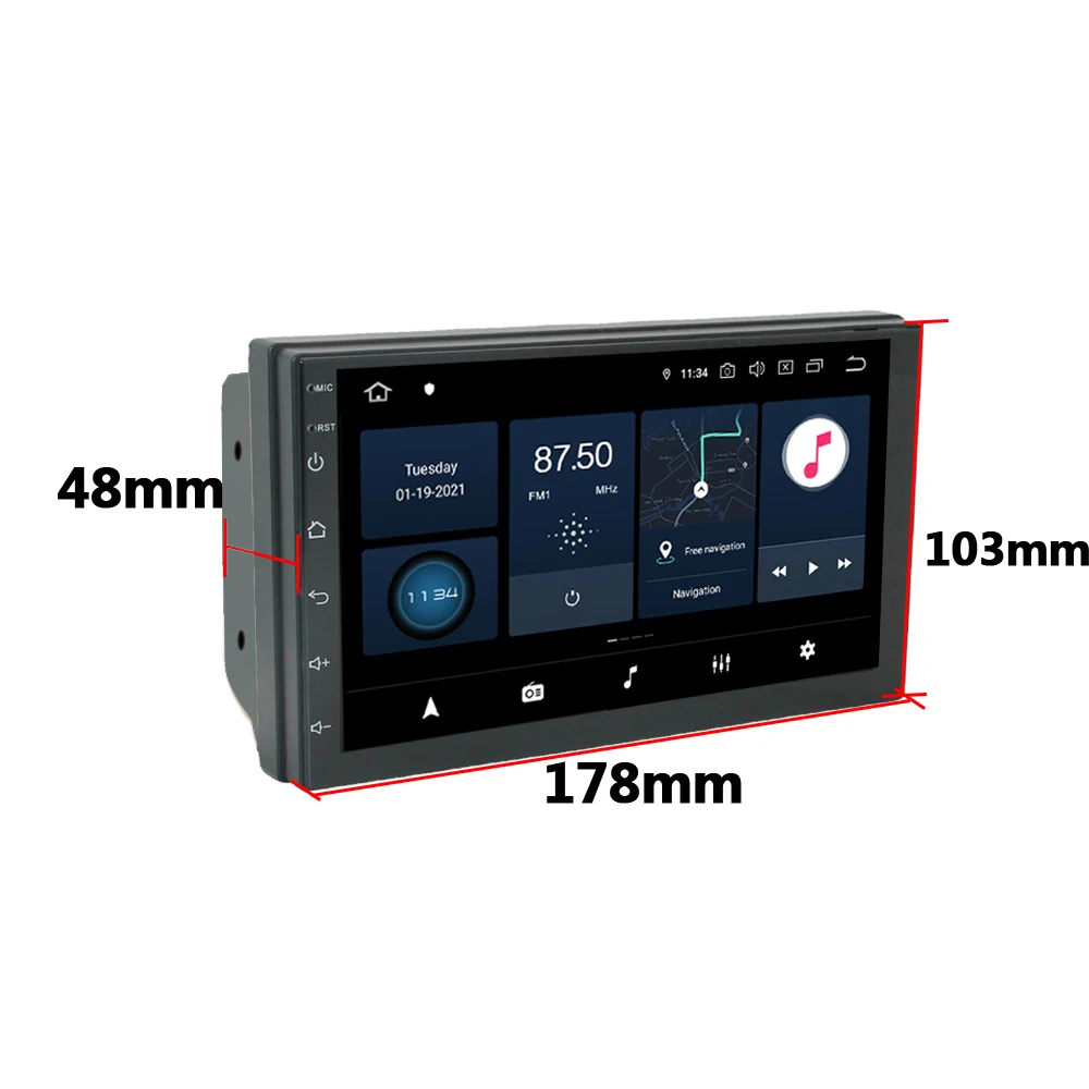 Автомагнитола 2 Din мультимедийный видеоплеер с GPS-навигацией Wi-Fi Bluetooth Android 10 0