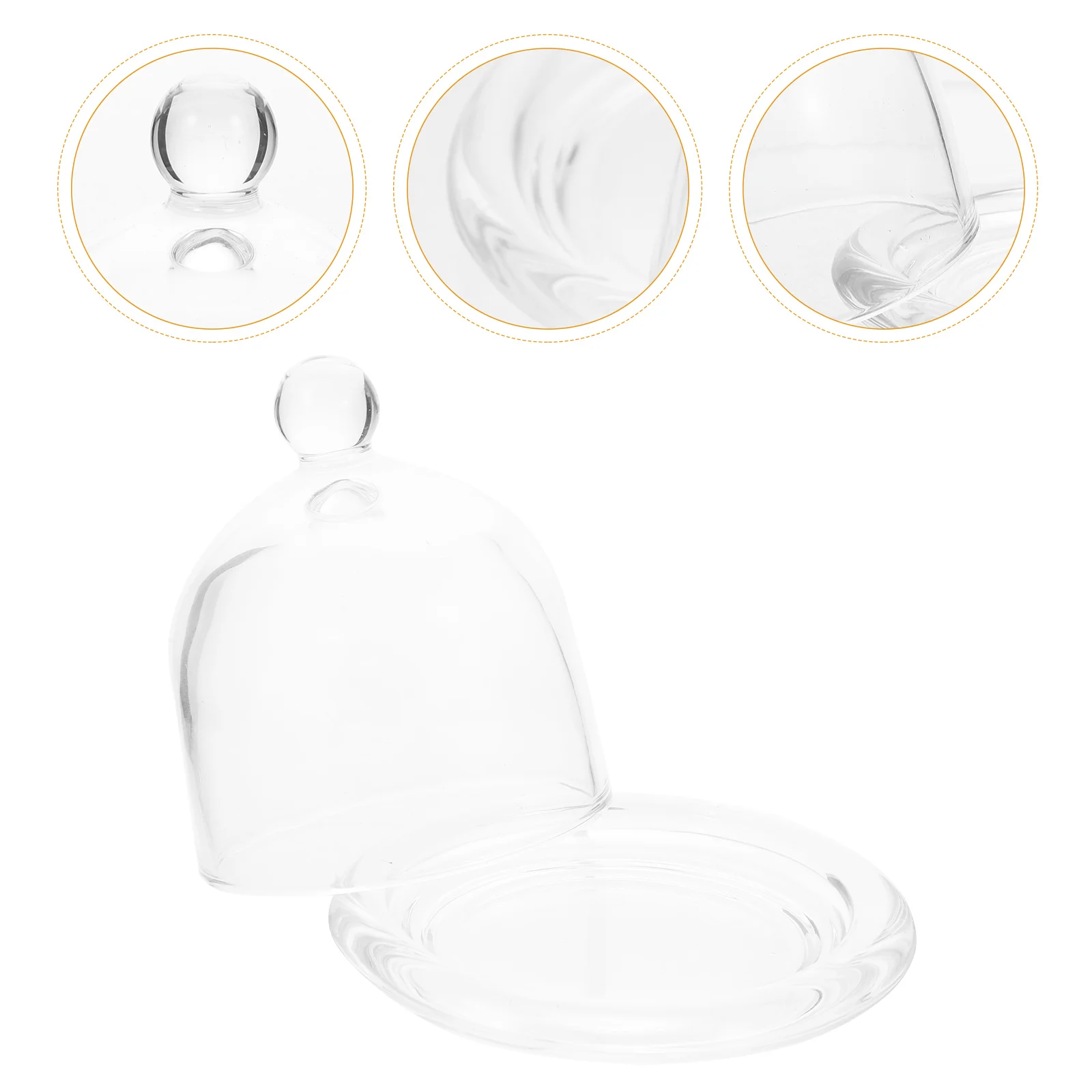 

Cover Glass Dome Stand Cakedessert Plate Cupcake Display Jar Butter Small Bell Cloche Bins Storage Dishlid Cheese Lids Holder