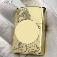 zoro copper sculpted sexy beautiful kerosene windproof oxidized lighter material playing with gifts