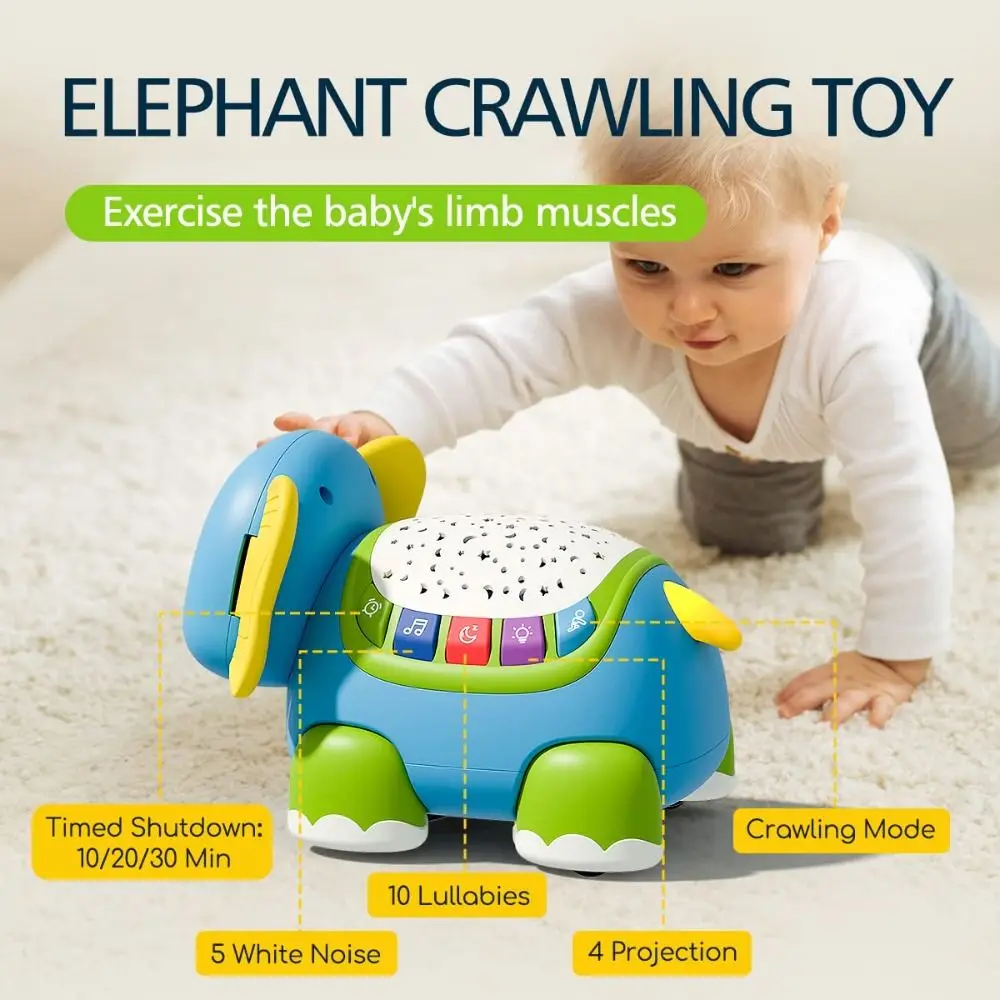 

Новинка, разноцветная игрушка для детей 6-12-18 месяцев, игрушка для ползания живота, музыкальный слон, детские игрушки