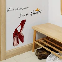 high heeled shoes english slogan wallpaper background wall bedroom room decoration wall sticker painting self adhesive wall stic