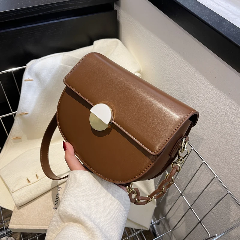

HOCODO 2022 New Shoulder Bag Woman Leather Crossbody Bags For Women Solid Color Women Bags Fashion Chain Leather Bags