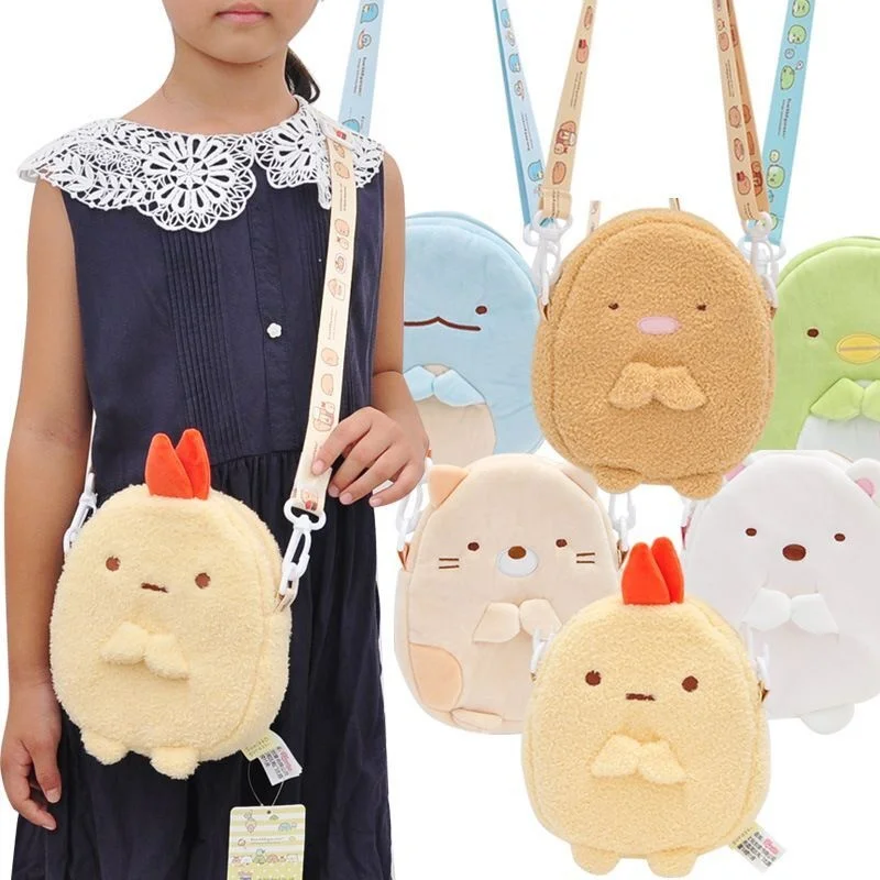 Cartoon Sumikko Little Handbags For Kids Animal Plush Doll Phone Bags Shoulder Bag Cross Body Small Change Case Children Purse