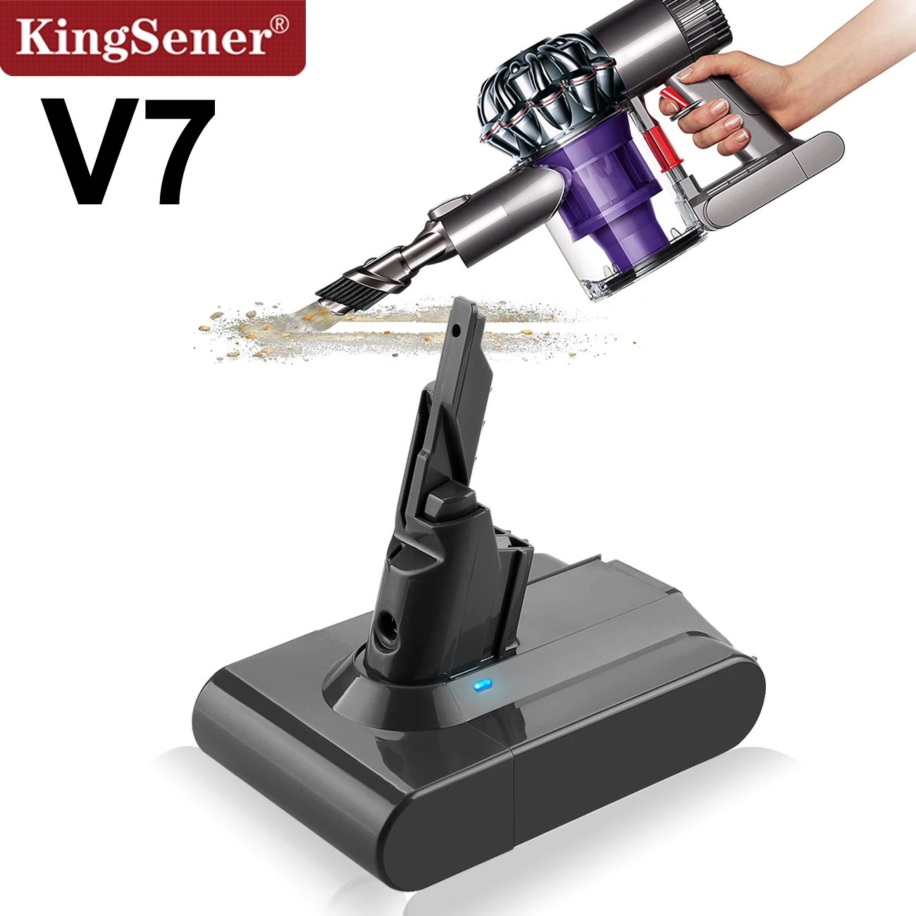 

Аккумулятор KingSener 3000 мАч V7 SV11 для Dyson V7 Motorhead V7 Animal Pro Trigger, полная воздушная аллергия, HEPA, автомобиль + лодка, беспроводной