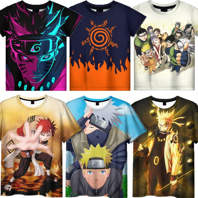 

2023 Naruto T Shirt Summer Fashion 3D Printing Pattern Men Short Sleeve Trend Casual T-shirt Apparel Kids100-4XL