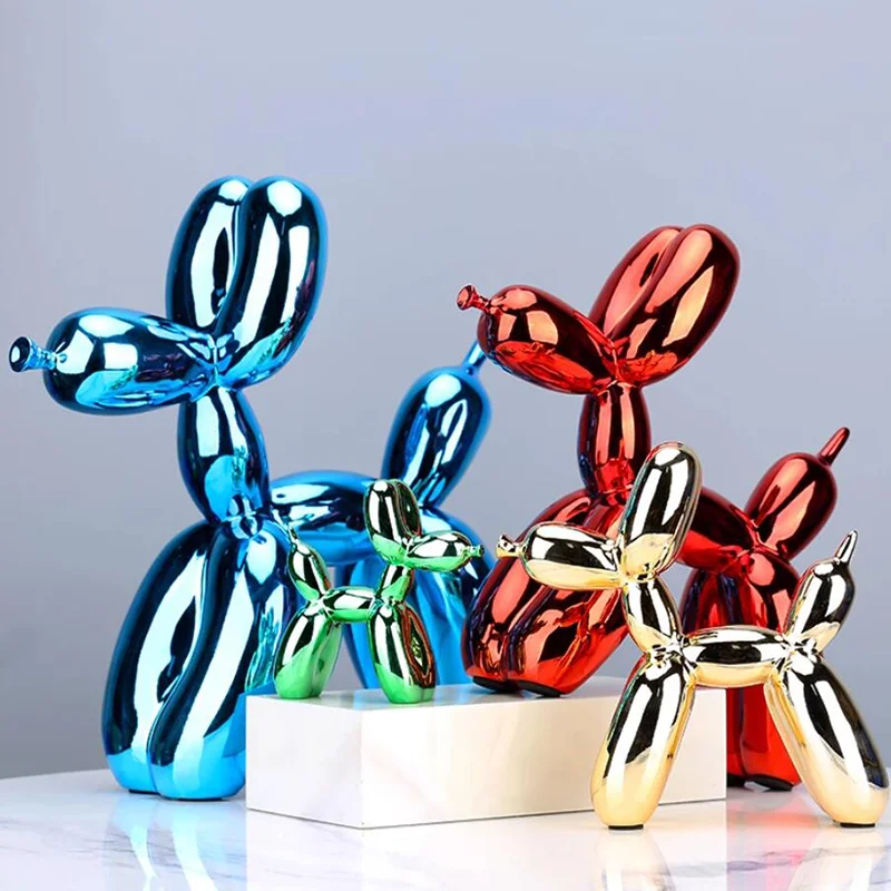 

Balloon Dog Figurines Nordic Modern Resin Animal Figurine Dog Shape Statue Art Sculpture Living Room Home Decoration Ornament