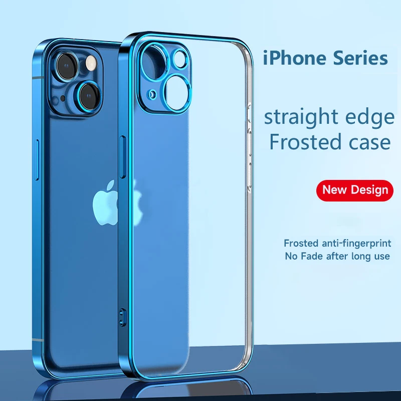 Оригинальный силиконовый прозрачный чехол с покрытием для iPhone 13 12 11 Pro Max Mini X Xs XR 8 7