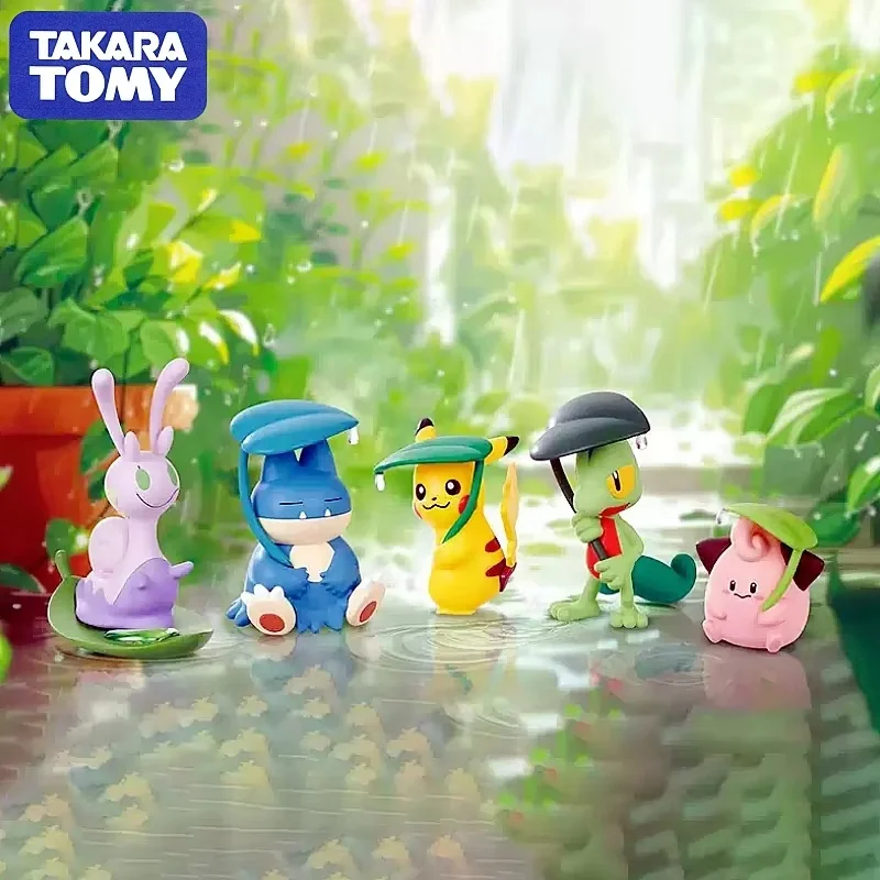 Фото Оригинальная мини-кукла TAKARA TOMY Pokémon Shitoshito Amayadori Series Goodra Snorlax Treecko, настольное украшение, игрушка, подарок на день рождения №2