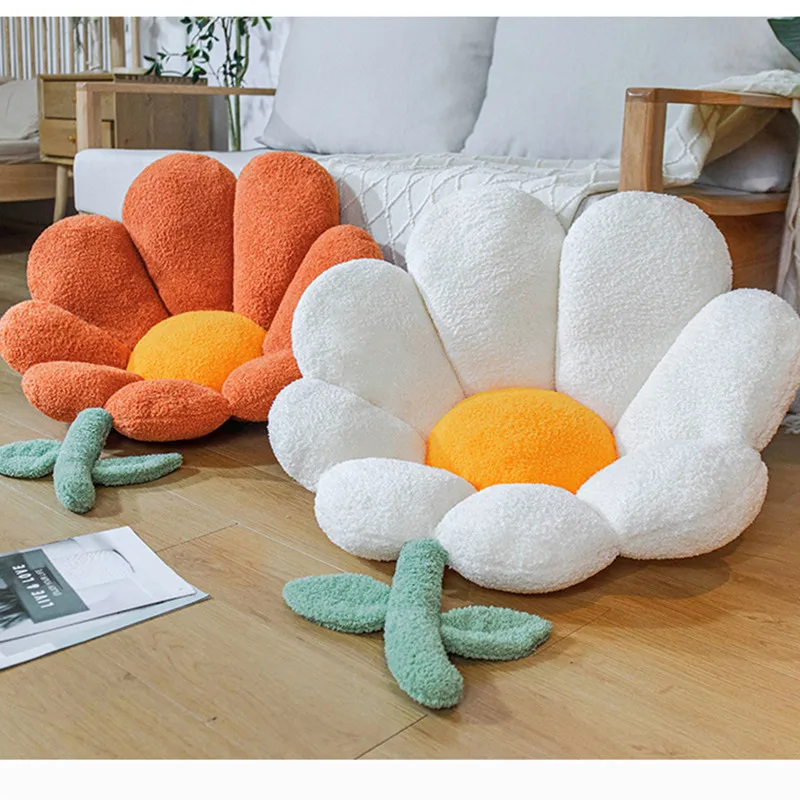 

Flower Pillow Office Chair Lumbar Back Cushion 2022 Cute Plush Sofa Throw Pillows Soft Elastic Decor Cushions Butt Relaxing Pad