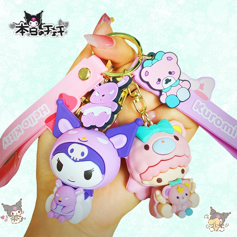 

Kawaii Kuromi брелок Sanrio Cinnamoroll аниме милый Автомобильный ключ подвеска сумка Украшение Мультяшные аксессуары детские игрушки для девочек