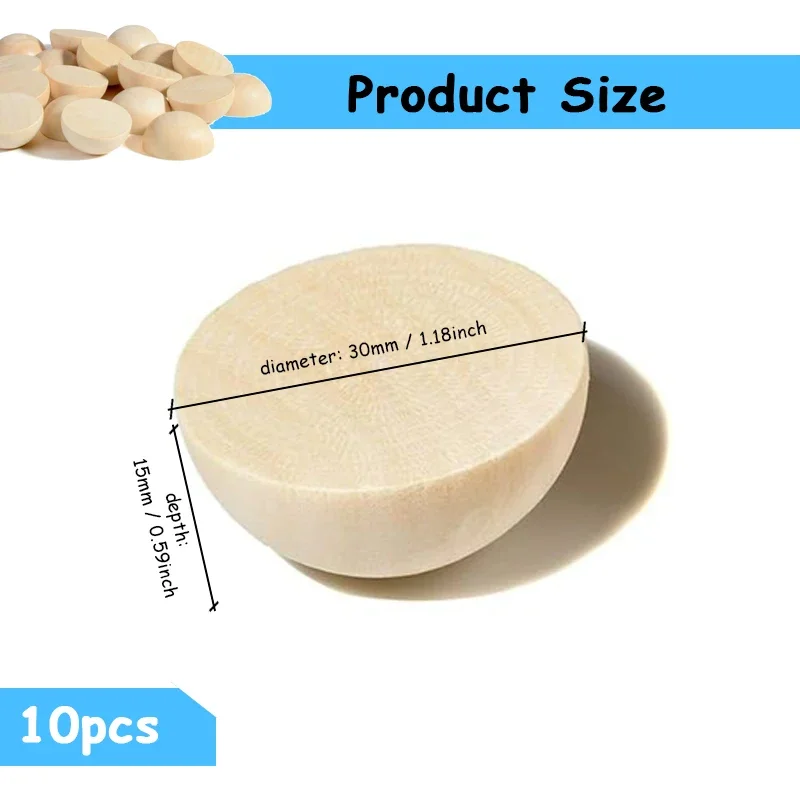 10 шт. 30 мм полудеревянные шарики необработанные круглые из натурального спилка