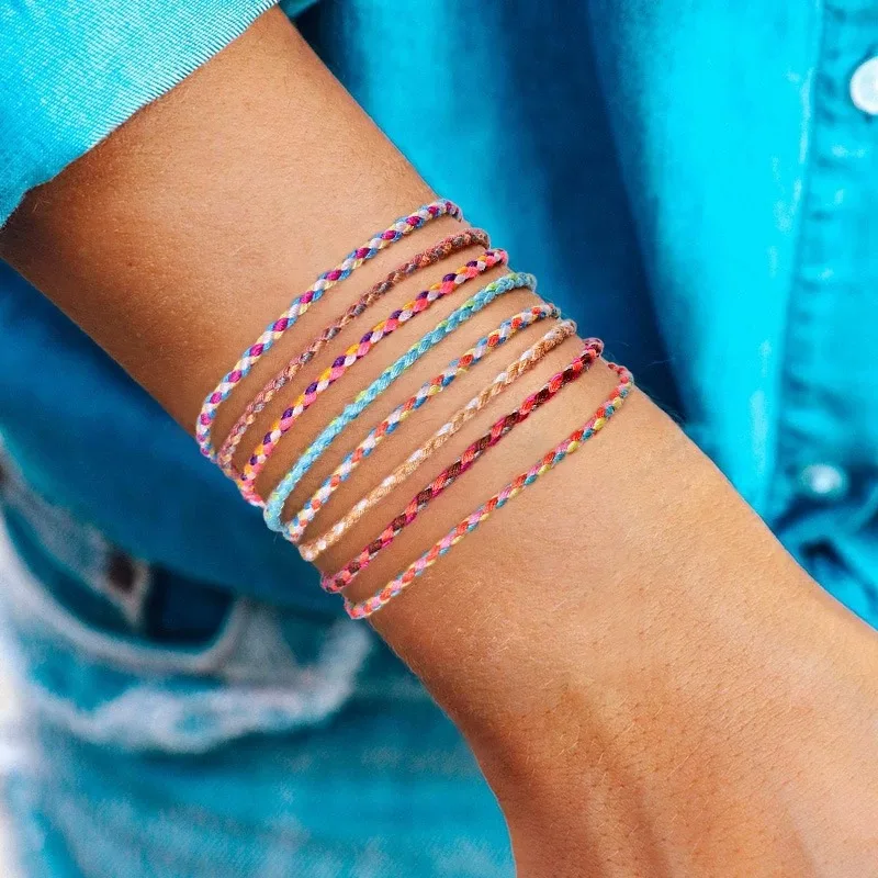 

New In Bohemia Ethnic Hand-made Woven Cotton Rope Color Line Bracelet For Women Friendship Couple Simple Fashion Jewelry Gift