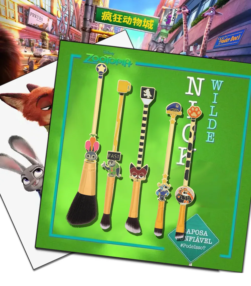 Набор косметических кистей для макияжа в стиле косплея DISNEY Zootopia Zootropolis Judith Laverne Hopps Nick Wilde Sloth Flash.