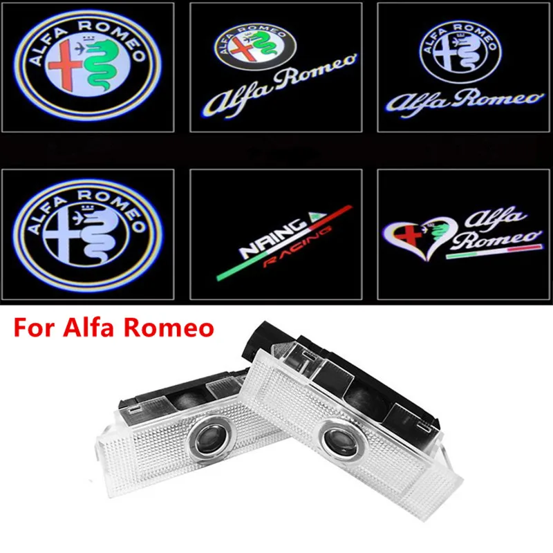 

4pcs Car loho LED Door Light Welcome Light Logo Projector Lamp for Alfa Romeo Giulia Giulietta Mito Stelvio Brera 147 156 159