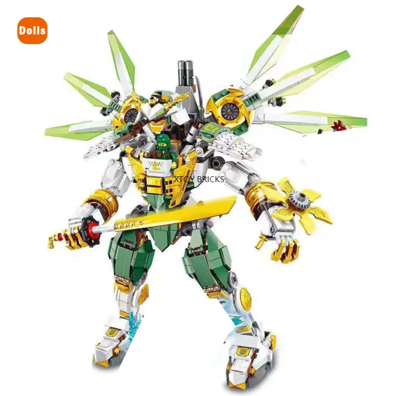 

Строительные блоки Ninjaed Lloyd Titan Mech, игрушки, Сборная модель «сделай сам», Обучающие игрушки, подарки для мальчиков