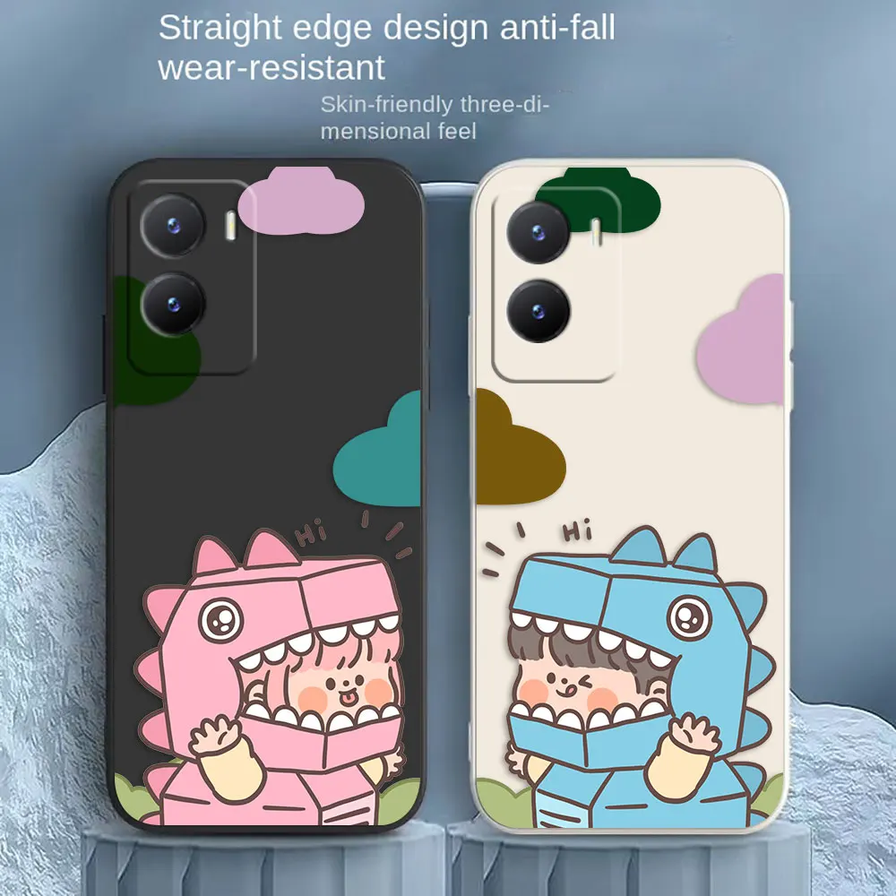 Милый чехол для телефона с изображением динозавра VIVO Y55S Y30 Y31 Y33S Y55 Y35 Y51S Y52S Y53S Y66 Y71T