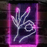 Custom Manicure Store Dual Color Luminous Business Sign Bedroom Wall Decor Bar Neon Signs Nail Hair Salon Decoration