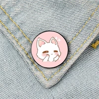 manga cat pattern printed pin custom funny brooches shirt lapel bag cute badge cartoon enamel pins for lover girl friends