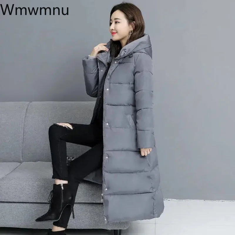 

Casual Warm Snow Wear Chaquetas Slim Winter Women Hooded Coats Big Size 4xl Cotton Padded Jackets Thicken Long Windbreak Parkas